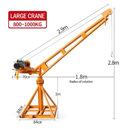 image of mini crane scale with rope hoist